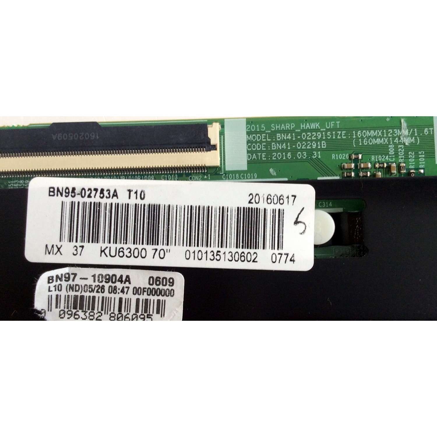 T-CON PARA TV SAMSUNG / NUMERO DE PARTE BN95-02753A / BN97-10904A / BN41-02291B / BN9502753A / PANEL CY-GK070HGSV1H / MODELOS UN70KU6000 / UN70KU6000FXZA / UN70KU630D / UN70KU630DFXZA EA01 / UN70KU6300 / UN70KU6300FXZA EA01 - Imagen 3